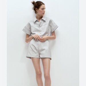 NWT Zara Sparkly Denim Romper